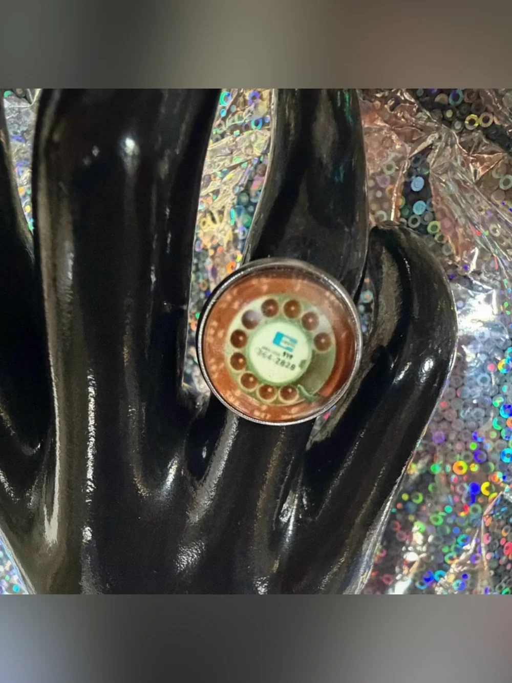 Vintage Rotary Telephone Dial Statement Ring